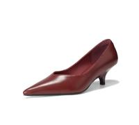 YGJKLIS Femmes Couleur Solide 5cm Fermé Pointed Toe Talons Hauts Formel Travail Bureau Robe Chaussures (Rouge,37)