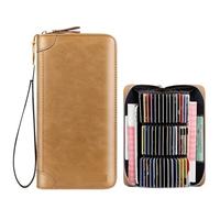 YGLEEULI Affaires décontracté RFID Blocage Hommes Carte Pack PU Cuir Fermeture éclair crédit Portefeuille Porte-Cartes Femmes Porte-Monnaie Portefeuille en Cuir(Khaki 45)