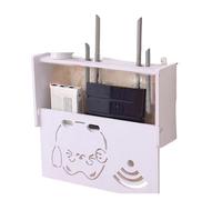YGLEEULI Bacs muraux 38 x 20 x 8,5 cm, boîtier de routeur sans perçage, étagère de Rangement for câbles, Support Mural, Organisateur de câbles, boîtier Wi-FI pour Routeur(Color 2)