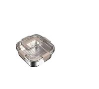 YGLEEULI Boîte de conservation en acier inoxydable for réfrigérateur, boîte à bento for fruits, déjeuner emporter for pique-nique Nique éTanche En Acier(2800ml)