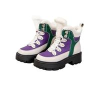 YGLEEULI Bottes de neige for femmes en cuir à plateforme for l'hiver, bottines for femmes, grande taille, chaudes, à lacets pour Femmes(Green,35)