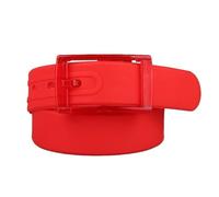 YGLEEULI Ceinture Femme Ceinture Ceinture en Silicone décontractée et à la Mode for Hommes et Femmes, Boucle en Plastique, Couleur Bonbon, Ceinture Non métallique(Red)