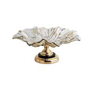 YGLEEULI Coupe à Fruits en Verre Cristal Assiettes à Fruits en Verre Cristal, Table Basse de Salon, Plateau à Fruits, décoration de la Maison(Bronze)