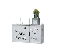 YGLEEULI Grande boîte de Rangement for routeur Wi-FI sans Fil, Panneau de densité, étagère Murale, Support de Panneau, Organisateur de câbles, décoration d'intérieur pour Routeur(M Sweet Home)