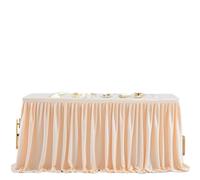 YGLEEULI Jupe de Table fête, Nappe plissée for Dessert, Anniversaire, Mariage, décoration for la Maison ou l'hôtel pour Banquet, Mariage, fête d'anniversaire(Champagne,14FT 78X427CM)