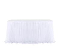 YGLEEULI Jupes de Table Jupe en Tulle for Anniversaire for fête Mariage Décoration Maison for pour Banquet, Mariage, fête d'anniversaire(White,4FT 1.22x0.77m)