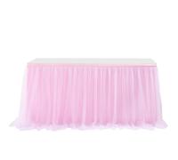 YGLEEULI Jupes de Table Jupe en Tulle for Anniversaire for fête Mariage Décoration Maison for pour Banquet, Mariage, fête d'anniversaire(Pink,4FT 1.22x0.77m)