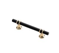 YGLEEULI Lot de 15 poignées porte modernes en alliage zinc noir et or for armoires cuisine Poignee de Meuble Cuisine(Black Gold 96mm)