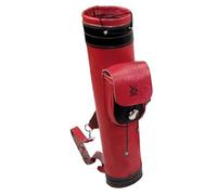 YGLEEULI Porte-carquois pour tir à l'arc Tir à l'arc en Cuir épaule Dos carquois Sac Porte-flèche Grande Pochette Sangles Ceinture de Rangement for Le tir(Red)