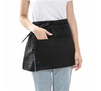 YGLEEULI Tablier de cuisine unisexe, couleur unie, Anti-huile, court, demi-taille, for serveur Restaurant, outil nettoyage, for femmes et hommes Chef Tablier de Cuisine(Black)