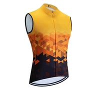 YGLEEULI Veste De Cyclisme Maillot de Cyclisme d'équipe à séchage Rapide, Gilet de vélo Coupe-Vent for Hommes, Maillot de vélo d'été sans Manches(Gold,XL)