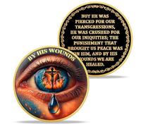 YGLLSSY Pièce de défi Larmes de la rédemption Pièce religieuse Pièce de prière chrétienne Pièce de défi pour les confrères, les personnes qui ont besoin de confort spirituel et les amateurs de