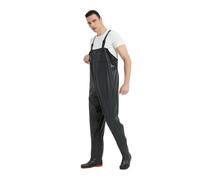 YGLONG Cuissardes de Pêche Barboteuse de pêche en PVC antidérapante, Cuissarde de Chasse imperméable avec Botte for Hommes et Femmes for la pêche(41)