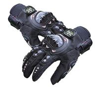 YGLONG Gants Moto Hommes Femmes Noir/Blanc Moto Cuir Gants Course Course Vélo Racing Vélo Chevalier Gant Moto (Color : A, Size : L)