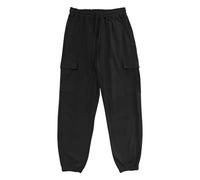 YGLONG Pantalon Lin Homme Men's Cotton Linen Cargo Jogger Pants Elastic Waist Drawstring Multi Pockets Casual Breathable Streetwear Trousers for Men(Black,L)