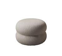YGLONG Petit Tabouret Tabouret de ménage crémeux Siège de Maquillage for Filles Chaise de vanité de Chambre Pouf en Laine d'agneau Doux Pouf Rond de manucure Minimaliste(35x22CM Grey)