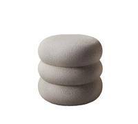 YGLONG Petit Tabouret Tabouret de ménage crémeux Siège de Maquillage for Filles Chaise de vanité de Chambre Pouf en Laine d'agneau Doux Pouf Rond de manucure Minimaliste(35x30cm Grey)