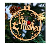 YGM Boule de Noel Personnalisable Mon Premier Noel,Déco De Noël avec Prénom Personnalisé Decoration Sapin Personnalise Boule A Neige Prenom Boule De Noel A Personnalise (1 pcs,BW)