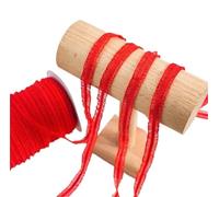 YGMNQAL 15 Meters Cute Bilateral Ruffle Stretchy Lace Trim Fabric DIY for Home Decor Patchwork 1cm Width Colored Elastic Ribbon(Red)