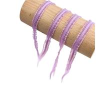 YGMNQAL 15 Meters Cute Bilateral Ruffle Stretchy Lace Trim Fabric DIY for Home Decor Patchwork 1cm Width Colored Elastic Ribbon(Purple)