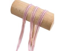 YGMNQAL 15 Meters Cute Bilateral Ruffle Stretchy Lace Trim Fabric DIY for Home Decor Patchwork 1cm Width Colored Elastic Ribbon(Korean Pink)