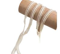 YGMNQAL 15 Meters Cute Bilateral Ruffle Stretchy Lace Trim Fabric DIY for Home Decor Patchwork 1cm Width Colored Elastic Ribbon(Beige Yellow)