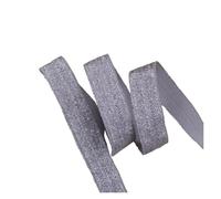 YGMNQAL 15mm Gold Silver Glitter Thread Foe Ribbon Fold Over Elastic Bands for Hair Tie Underwear Bracelet DIY Sewing Accessories(90104,10Yards)