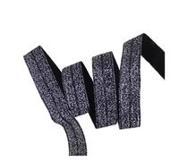 YGMNQAL 15mm Gold Silver Glitter Thread Foe Ribbon Fold Over Elastic Bands for Hair Tie Underwear Bracelet DIY Sewing Accessories(90113,10Yards)