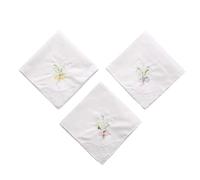 YGMNQAL 8pc 28cm Colorful White Lace Embroidered Handkerchief Square Towel Cotton Soft Ladies For Party(Flower type two colo)
