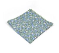 YGMNQAL 9pc Lovely Cotton Floral Pattern Handkerchiefs Green Flower Pocket Square Hanky Cravat For Business Wedding Party Shirt Accessories(Color-05)