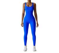 YGMNQAL Costume de Yoga sans couture, danse, serrage du ventre, ensemble d'entraînement, body extensible, vêtements sport, Push Up(Blue,L)