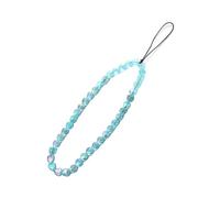YGMNQAL Dragonne De Téléphone En Perles Chaîne de téléphone avec pendentif étoile perlée Y2K, sangle en forme cœur scintillante, sac à lanière coloré Anti-perte for portable(Blue-heart)