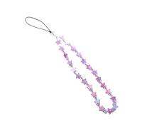 YGMNQAL Dragonne De Téléphone En Perles Chaîne de téléphone avec pendentif étoile perlée Y2K, sangle en forme cœur scintillante, sac à lanière coloré Anti-perte for portable(Purple-star)
