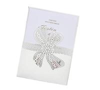 YGMNQAL Invitation avec nœud en dentelle, découpe laser, carte d'invitation for mariage, fiançailles, anniversaire, baptême, élégante(White,50 PCS)