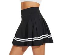 YGMNQAL Jupe Tennis Femme Jupe De Tennis Plissée for Femme avec Ceinture Et Poche Intégrée, Short Intégré, for Golf, Yoga, Fitness, Haute Élasticité(Black-B,XL)