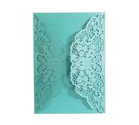YGMNQAL Lot de 25 ou 50 cartes d'invitation mariage découpées au laser, avec dentelle et fleurs, for anniversaire, fête prénuptiale, décoration(Blue,50pcs)