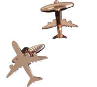 YGMNQAL Manchette Boutons de manchette for hommes, boutons de manchette de chemise d'avion en acier inoxydable(Rose Gold)