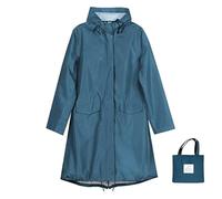 YGMNQAL Manteaux de pluie for femmes et hommes, long manteau imperméable, coupe-vent, poncho léger, séchage rapide, longue veste à capuche(Sea Blue,XX-Large)