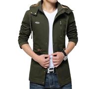 YGMNQAL Men Winter Jackets Thick Fleece Men's Plush Windbreaker Long Coat Cotton Fashion Autumn Jacket Male Clothing(Color 1,4XL 90-95KG)