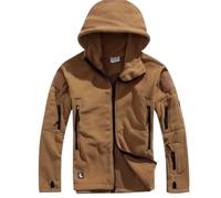 YGMNQAL Men Winter Thermal Fleece Jacket Outdoors Sports Hooded Coat Hiking Hunting Camping(Brown,L)