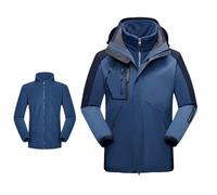 YGMNQAL Men's 3 in 1 Thick Hiking Jacket Fleece Waterproof Winter Windbreaker Outdoor Warm Camping Men Windproof Coat(Color1,XXXL(77.5-87.5kg))