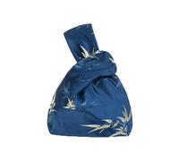 YGMNQAL Mini pochette de poignet for femmes, sac brodé feuilles, nœud, poignée supérieure, porte-clés, à main en Satin doux for téléphone Portable, acheteur(Color-B)