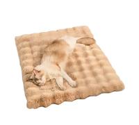 YGMNQAL Pet Plush Mat Universal for All Seasons Cat Bed Blanket Warm Sleeping for Autumn and Winter Dog Thick(Mat-Brown,S-30x40cm)