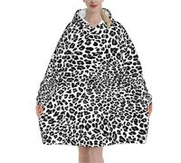 YGMNQAL Plaid Poncho Sweat à capuche surdimensionné imprimé guépard, pull polaire portable, couvertures Sherpa en microfibre chaudes et confortables(Color 4)
