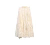 YGMNQAL Plus Size Women's Lace Half Skirt Midi Hollow Out Hook Embroidery Slimming High Waist Polyester Fiber Under(Apricot,2XL ([ 67.50 kg-77.50 kg]))