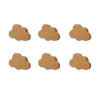 YGMNQAL PoignéE Meuble Bois Poignées de meubles en forme de nuage/étoile, 6 pièces, boutons en bois for tiroir en lune, décoration d'armoire, ensemble de boutons en bois(Color-B)