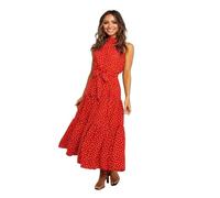 YGMNQAL Robe Fleurie Femme Robe d'été à imprimé Floral et col Licou for Femme, sans Manches, Longue, décontractée, idéale for la Plage ou Les Vacances(Color-2,XX-Large)