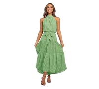 YGMNQAL Robe Fleurie Femme Robe d'été à imprimé Floral et col Licou for Femme, sans Manches, Longue, décontractée, idéale for la Plage ou Les Vacances(Color-5,S)
