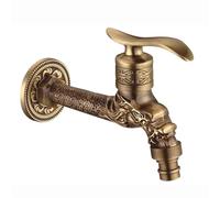 YGMNQAL Robinet Exterieur Robinet de buanderie en Laiton et cuivre à Long Bec for Machine à Laver Antique sculptée, robinets d'eau de Jardin extérieurs à Montage Mural(Model 13)