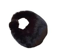 YGMNQAL Sac à Main Moumoute Pochette courte en fourrure for femme, porte-monnaie doux et chaud en peluche, petit sac demi-lune avec dragonne(Black)